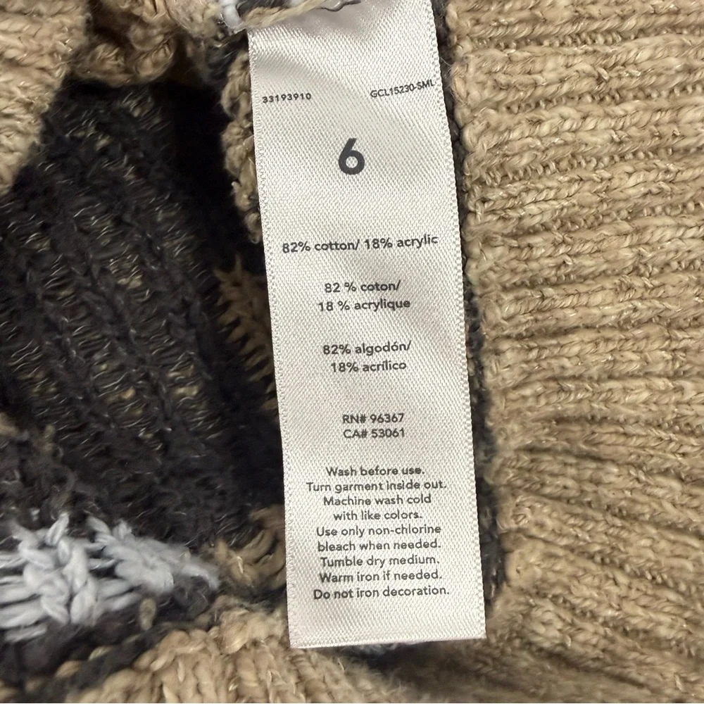 Boys Southwestern Aztec OshKosh B'gosh Tan Cotton Blend Shawl Collar Cardigan 6‎